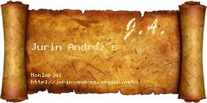 Jurin András névjegykártya